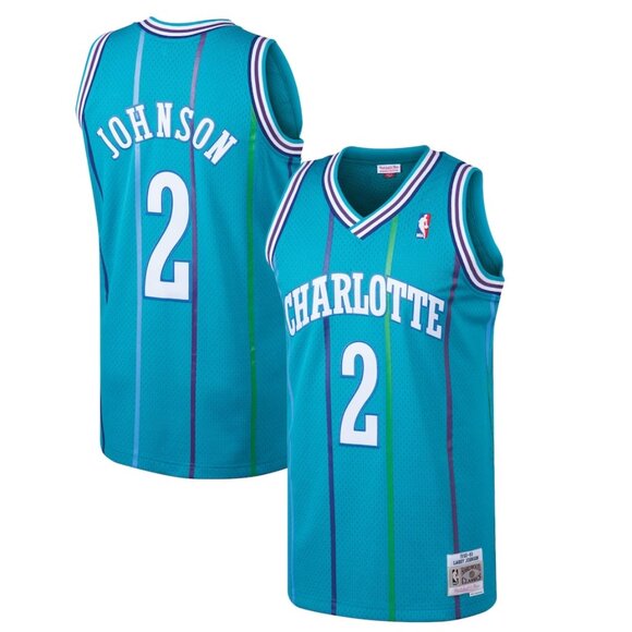Mens Larry Johnson Teal Stitched Jersey